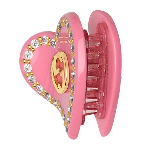 Hair clip with Interlocking G heart 